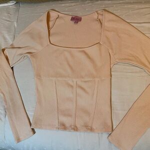 Women's Cream Long Sleeve Top